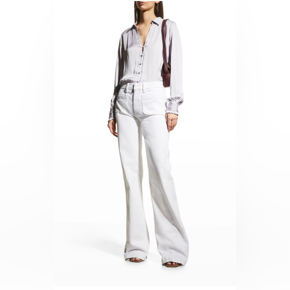 PAIGE Leenah Wide-Leg Jeans w/ Patch Pockets